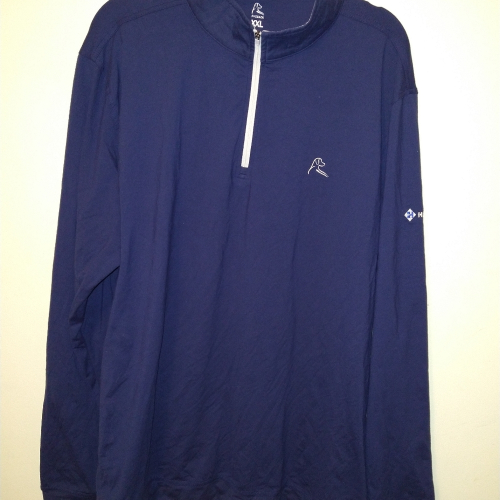 Rhoback Blue Quarter Zip Performance Pullover Men's sz XXL Haskell Logo. - Picture 2 of 8